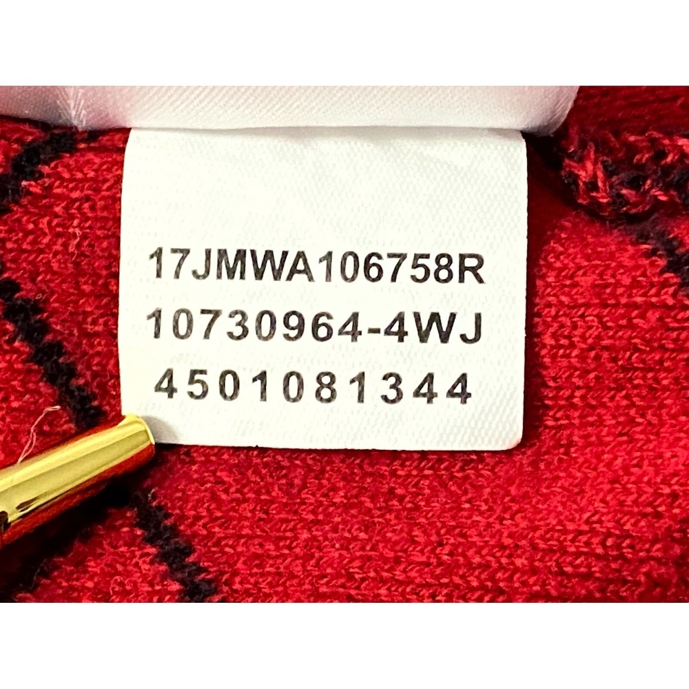Anne Klein Women's Black Red Cardigan Open Front Printed Sweater Casual Medium - Picture 6 of 8